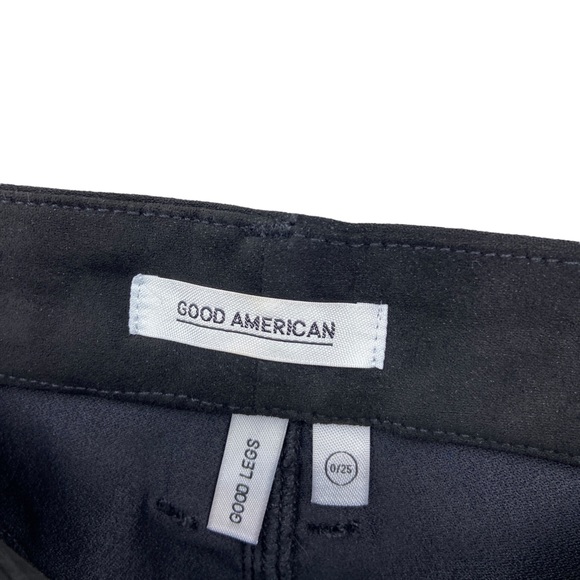 GOOD AMERICAN Pants Good Legs Faux Suede Black - Picture 7 of 8